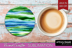 Abstract Round Coaster - Modern Texture Coaster PNG Product Image 1
