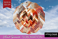 Abstract Wind Spinner Sublimation PNG - Modern Texture Round Product Image 1