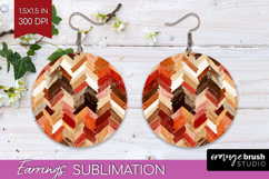 Abstract Round Earrings - Modern Texture PNG Sublimation Product Image 1