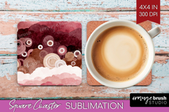 Abstract Square Coaster - Modern Texture Coaster PNG Product Image 1