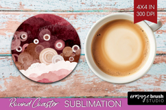 Abstract Round Coaster - Modern Texture Coaster PNG Product Image 1
