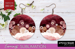 Abstract Round Earrings - Modern Texture PNG Sublimation Product Image 1