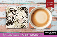 Abstract Square Coaster - Modern Texture Coaster PNG Product Image 1