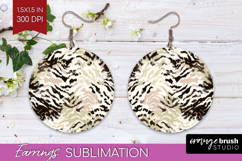 Abstract Round Earrings - Modern Texture PNG Sublimation Product Image 1