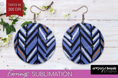 Abstract Round Earrings - Modern Texture PNG Sublimation Product Image 1