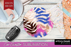 Abstract Car Coaster - Modern Texture Coaster PNG Product Image 1