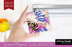 Abstract Magnet Sublimation - Modern Texture Square Magnet Product Image 1