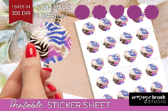 Abstract Round Sticker - Modern Texture Printable Sticker Product Image 1