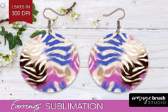 Abstract Round Earrings - Modern Texture PNG Sublimation Product Image 1