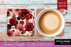 Abstract Square Coaster - Modern Texture Coaster PNG Product Image 1