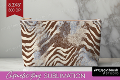 Abstract Cosmetic Bag - Modern Texture Makeup Bag PNG Product Image 1
