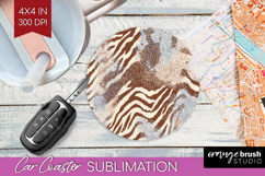 Abstract Car Coaster - Modern Texture Coaster PNG Product Image 1