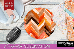 Abstract Car Coaster - Modern Texture Coaster PNG Product Image 1