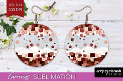 Abstract Round Earrings - Modern Texture PNG Sublimation Product Image 1