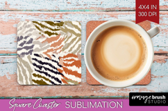 Abstract Square Coaster - Modern Texture Coaster PNG Product Image 1