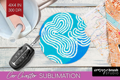 Abstract Doodle Car Coaster - Modern Texture Coaster PNG Product Image 1