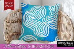 Abstract Doodle Pillow Sublimation - Modern Texture Pillow Product Image 1