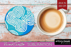 Abstract Doodle Round Coaster - Modern Texture Coaster PNG Product Image 1