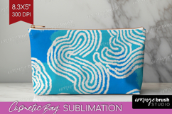 Abstract Doodle Cosmetic Bag - Modern Texture Makeup Bag PNG Product Image 1