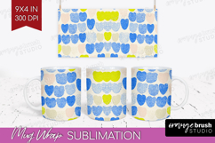 Abstract Doodle Mug Wrap - Modern Texture Mug PNG Product Image 1