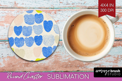 Abstract Doodle Round Coaster - Modern Texture Coaster PNG Product Image 1