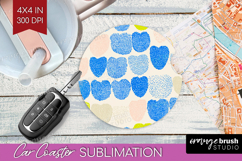 Abstract Doodle Car Coaster - Modern Texture Coaster PNG Product Image 1