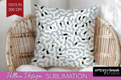 Abstract Doodle Pillow Sublimation - Modern Texture Pillow Product Image 1