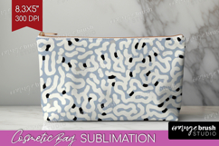 Abstract Doodle Cosmetic Bag - Modern Texture Makeup Bag PNG Product Image 1