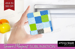 Abstract Doodle Magnet Sublimation - Modern Texture Square Product Image 1