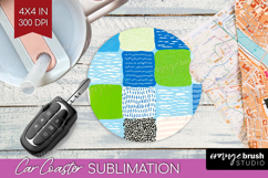 Abstract Doodle Car Coaster - Modern Texture Coaster PNG Product Image 1