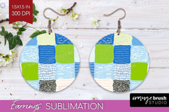 Abstract Doodle Round Earrings - Modern Texture PNG Product Image 1