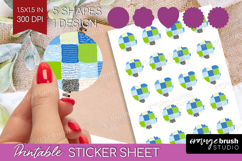 Abstract Doodle Round Sticker - Modern Texture Printable Product Image 1