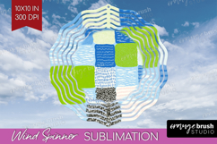 Abstract Doodle Wind Spinner Sublimation PNG - Modern Round Product Image 1