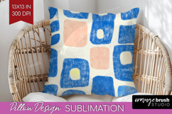 Abstract Doodle Pillow Sublimation - Modern Texture Pillow Product Image 1