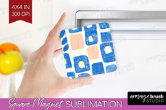 Abstract Doodle Magnet Sublimation - Modern Texture Square Product Image 1