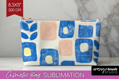 Abstract Doodle Cosmetic Bag - Modern Texture Makeup Bag PNG Product Image 1