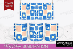 Abstract Doodle Mug Wrap - Modern Texture Mug PNG Product Image 1