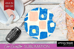 Abstract Doodle Car Coaster - Modern Texture Coaster PNG Product Image 1