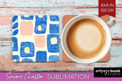 Abstract Doodle Square Coaster - Modern Texture Coaster PNG Product Image 1