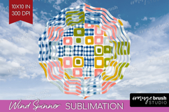 Abstract Doodle Wind Spinner Sublimation PNG - Modern Round Product Image 1