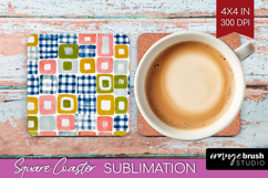 Abstract Doodle Square Coaster - Modern Texture Coaster PNG Product Image 1