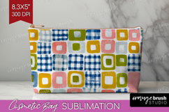 Abstract Doodle Cosmetic Bag - Modern Texture Makeup Bag PNG Product Image 1