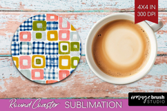 Abstract Doodle Round Coaster - Modern Texture Coaster PNG Product Image 1