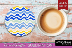 Abstract Doodle Round Coaster - Modern Texture Coaster PNG Product Image 1