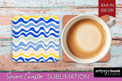 Abstract Doodle Square Coaster - Modern Texture Coaster PNG Product Image 1