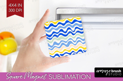 Abstract Doodle Magnet Sublimation - Modern Texture Square Product Image 1