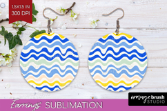 Abstract Doodle Round Earrings - Modern Texture PNG Product Image 1