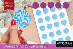 Abstract Doodle Round Sticker - Modern Texture Printable Product Image 1