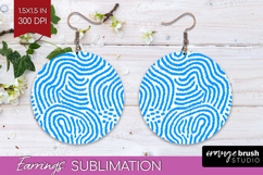 Abstract Doodle Round Earrings - Modern Texture PNG Product Image 1
