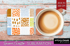 Abstract Doodle Square Coaster - Modern Texture Coaster PNG Product Image 1